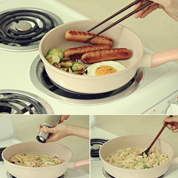 Open Po Set 3 Wok 26Cm Frypan 20Cm Neoflam Sherbet Cookware Sets Fika Promo Hari Ini