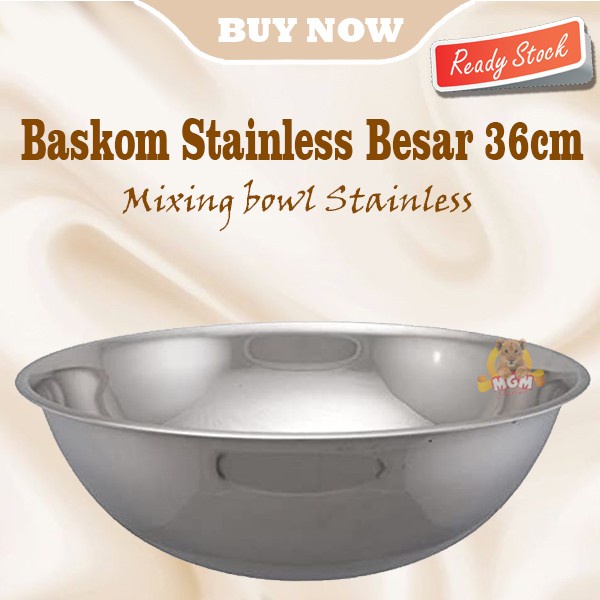 Baskom stainless 36CM TEBAL - Stainless Mixing Bowl 36cm