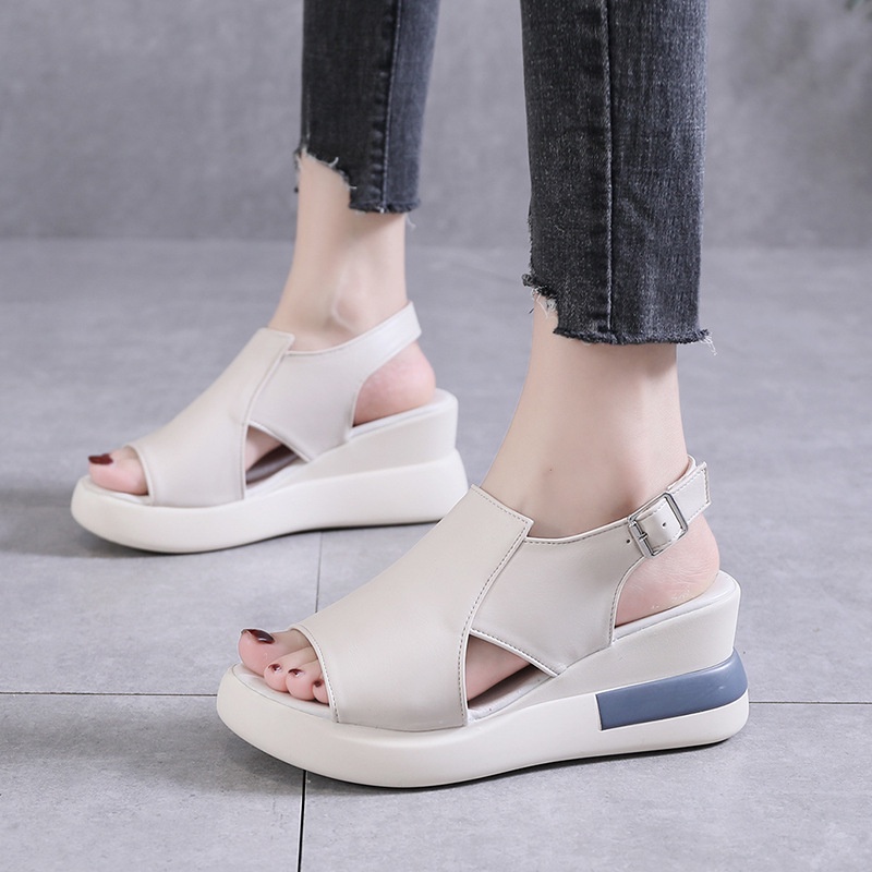 RYX - Alboxo Charm Sepatu Slingback Wedges Casual Sehari Hari - Ori Import