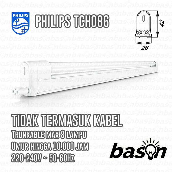 PHILIPS TCH086 EV 1x TL5 21W - TL5 Batten 90cm - KHUSUS OJOL