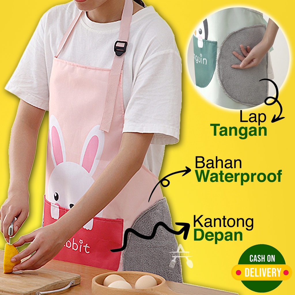 APRON BAJU MASAK CELEMEK WATERPROOF MASAK DEWASA KAIN C95 CELMEK MASAK DAPUR ANTI AIR