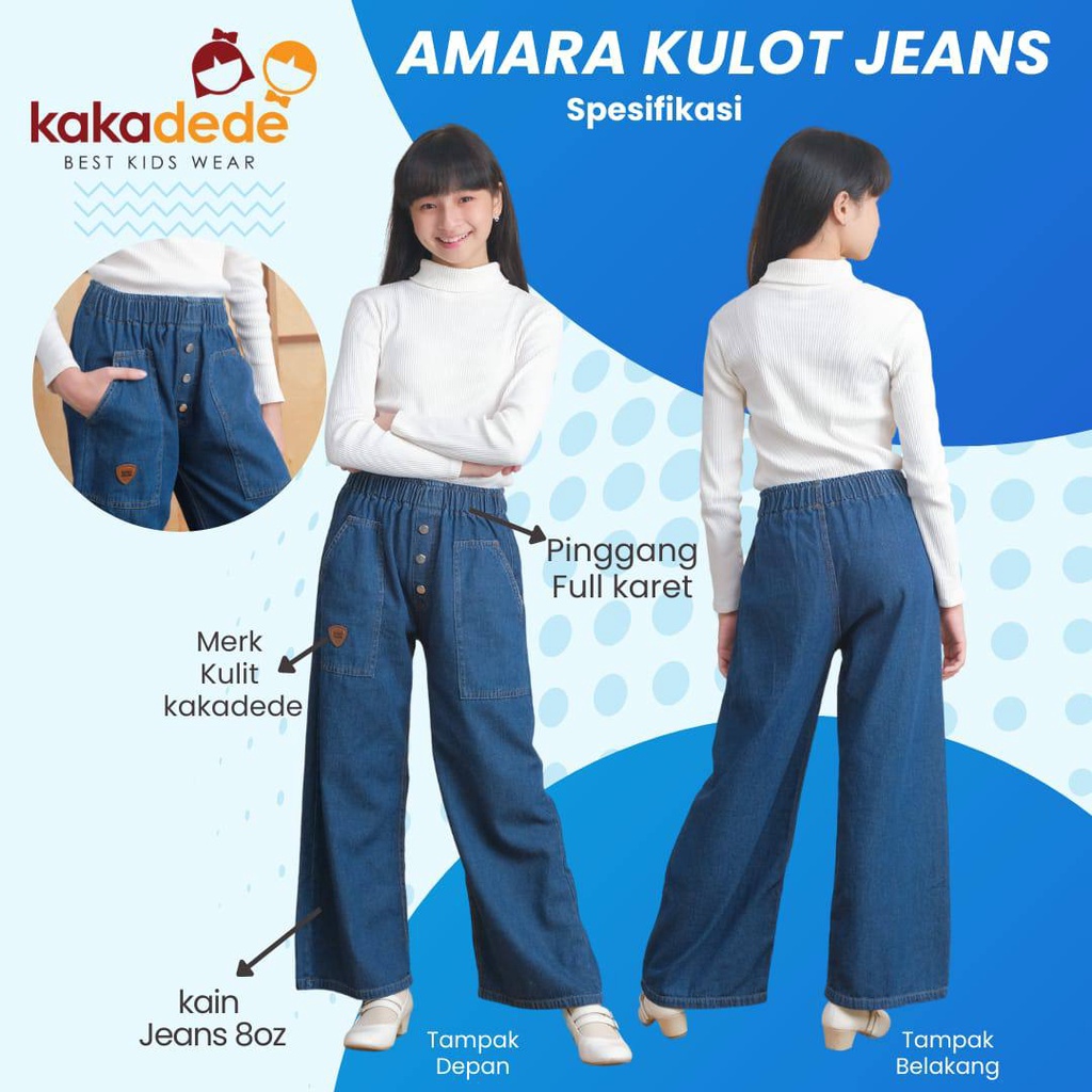 Kulot Jeans anak Amara Jeans by Kakadede