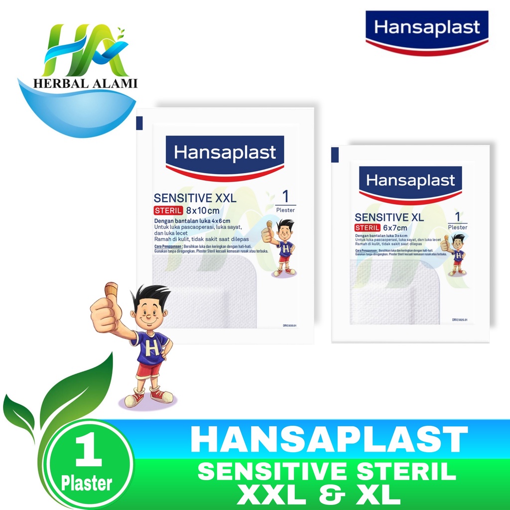 Hansaplast Sensitive Steril - Plester Besar Untuk Luka Pasca Oprasi