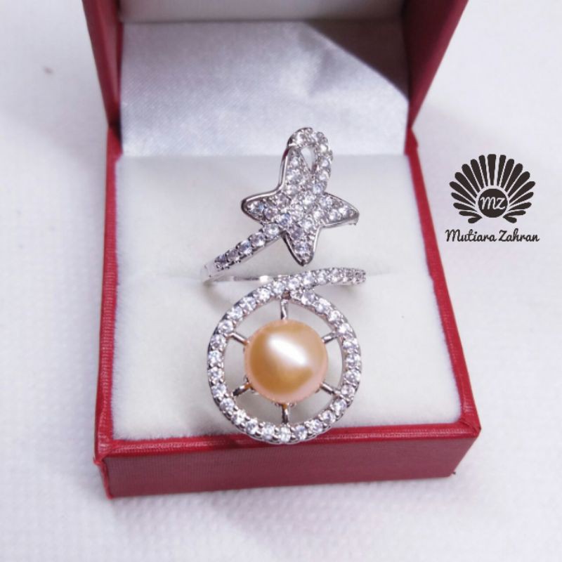 Cincin Mutiara Air Tawar // Mutiara Lombok// Cincin Mutiara Kode B9