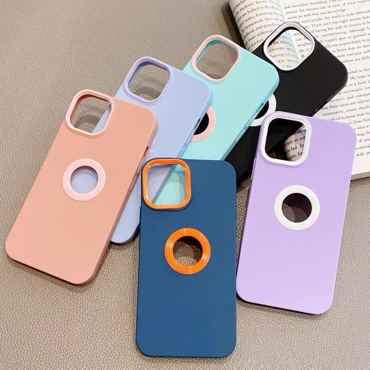 Casing iphone 11 12 13 pro max Xs max XR 7 8 plus Se20 Motif logo Macaron hollow