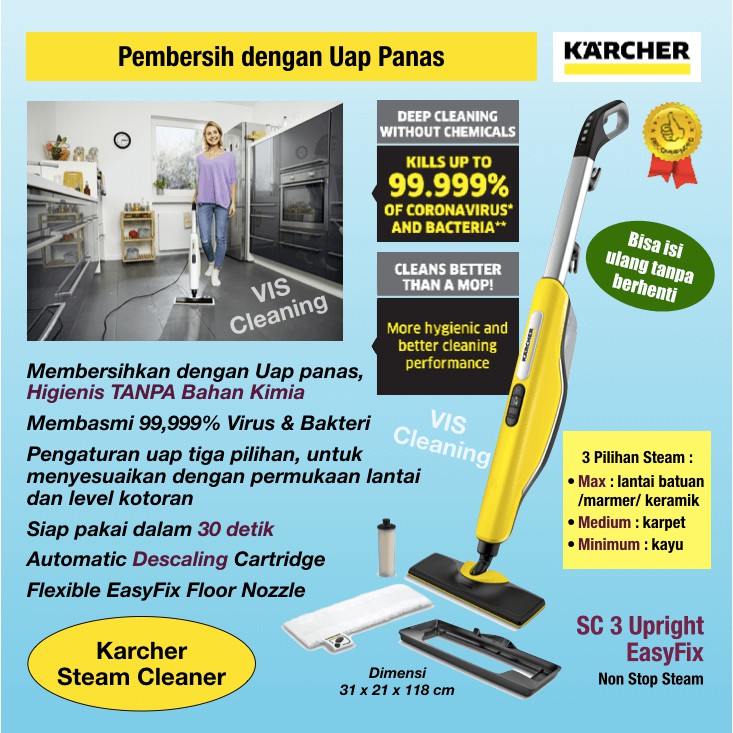 Steam Cleaner Karcher SC 3 Upright EasyFix (Pembersih dgn Uap Panas)