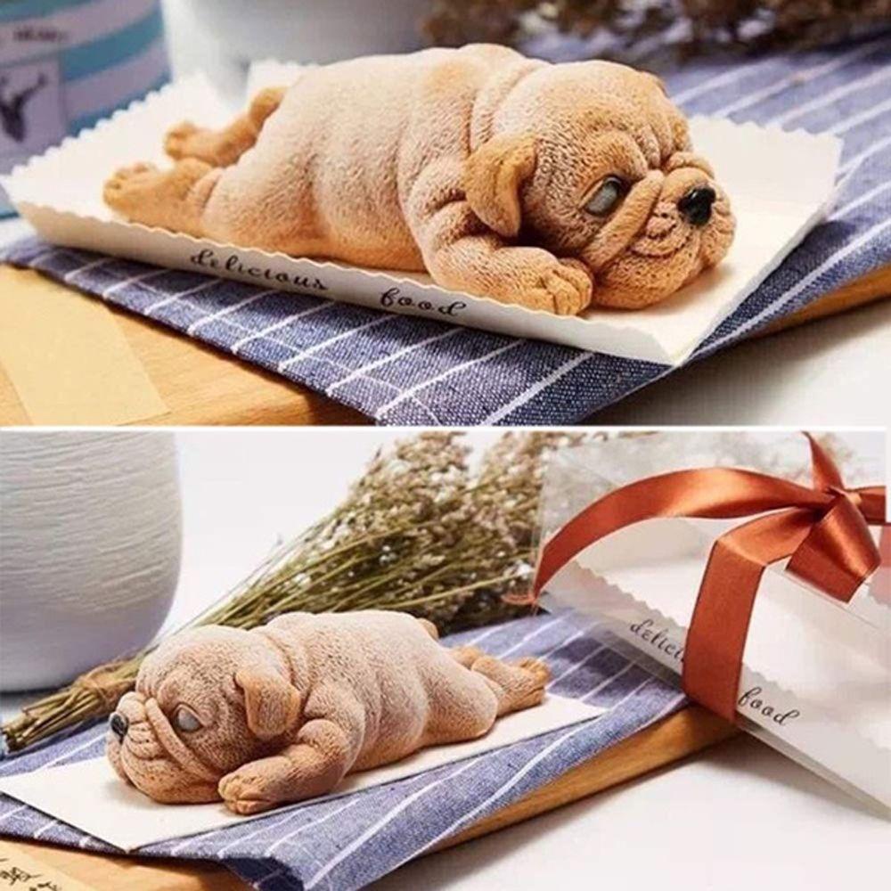 Solighter 3D Dog Cetakan Silikon Fondant Alat Dekorasi Kue Shar Pei Mousse Cake