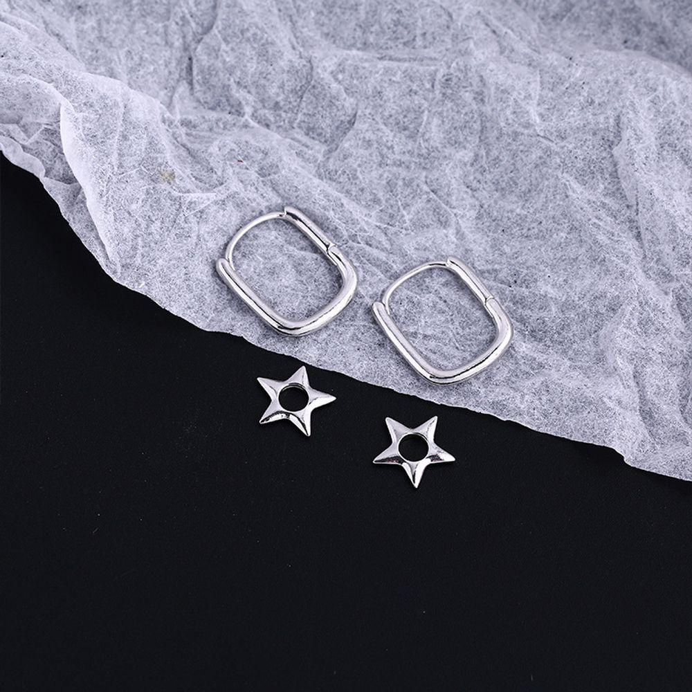 Mxbeauty Wanita Anting Hoop Elegan Geometris Hiphop Bintang Berongga Keluar Pendent Stud Earrings