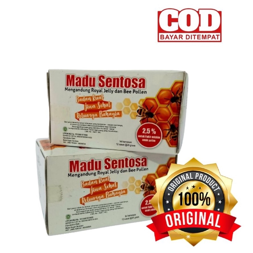 

ORIGINAL Madu Sentosa Madu Sachet ASLI Madu Murni 1Box Isi 12Sachet