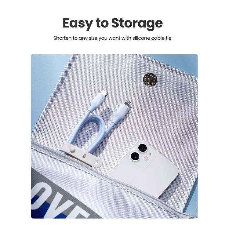 【Stok Produk di Indonesia】(New Arrival) UGREEN Kabel Data / Charger USB Tipe C Ke Lightning MFi Bahan Silikon Panjang 1M Untuk iPhone 14 13 Pro Max 7 8 11 12 13 Pro Max