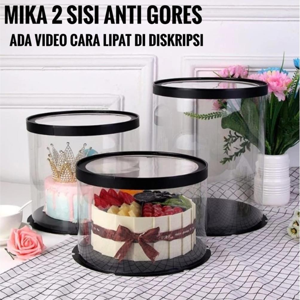 

Cake Box Bulat Dus Kue Kotak Kue Transparant Mika Pet 26X26 Cm