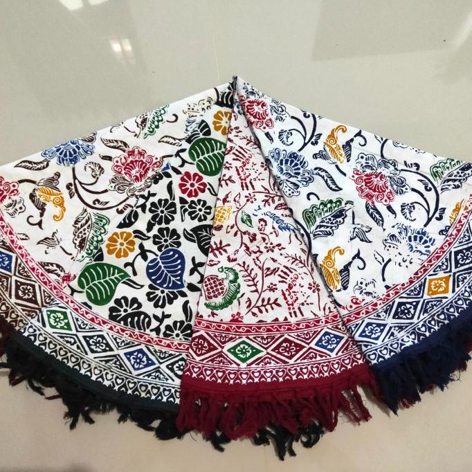 Taplak Meja Bulat Batik Cap