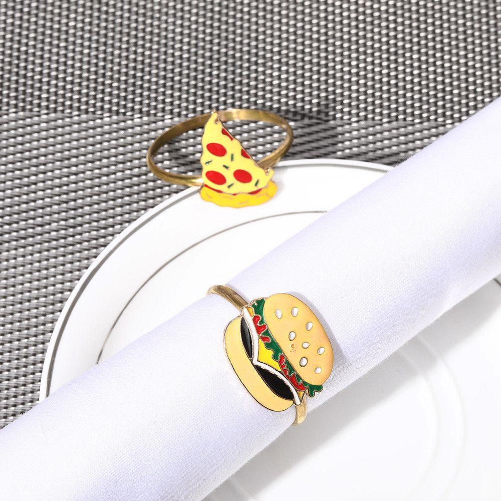 Suyo Cincin Serbet Bentuk Hamburger / Capung / Butterfly Bahan Metal Untuk Perlengkapan Pernikahan