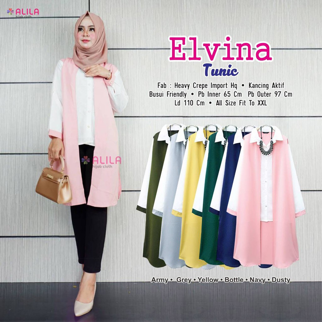ELVINA TUNIC FAB HEAVY CREPE IMPORT HQ BY ALILA
