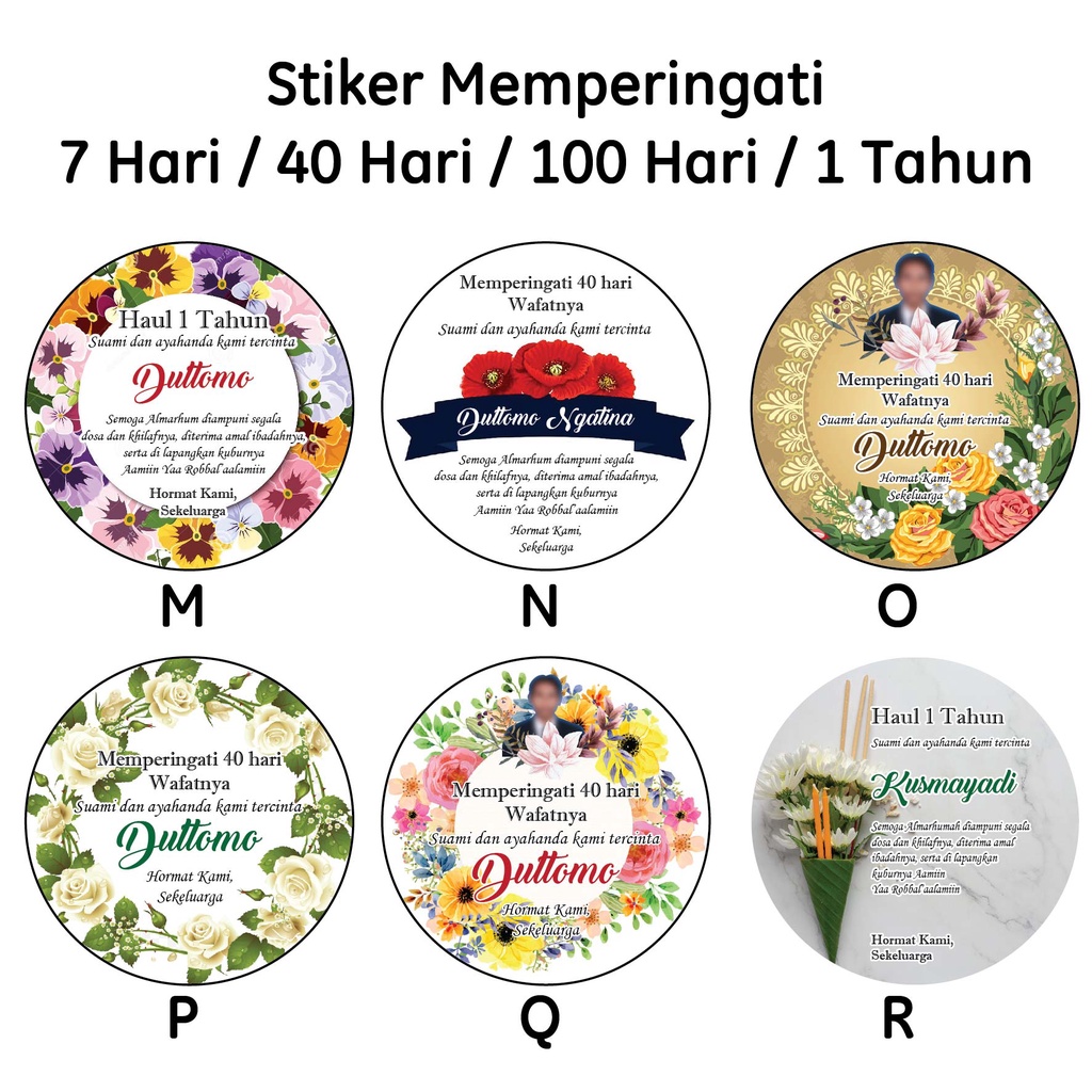 Stiker Mengenang Memperingati 7 Hari / 40 Hari / 100 Hari / 1 Tahun