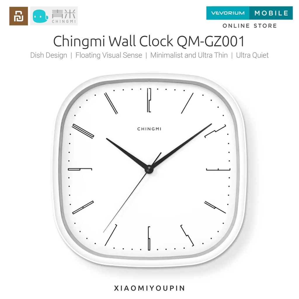 [XiaomiYoupin] Chingmi Wall Clock Jam Dinding Hening Tanpa Suara Silent Movement Modern Minimalis Scandinavian Nordic Japandi Ultra Quiet