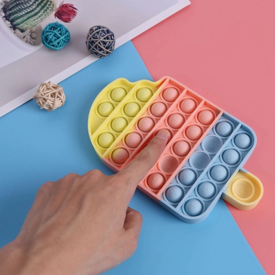 Mainan Board Game Push Bubble Pop It Murah Es Krim Pelangi Anti Stres Untuk Anak / Dewasa-5