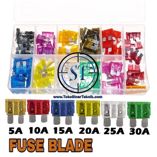 Fuse Mobil 5A/10/15/20/25A/30A Sekring Sikring Tancap Motor Mobil Fuse Blade Besar 19mm DIY