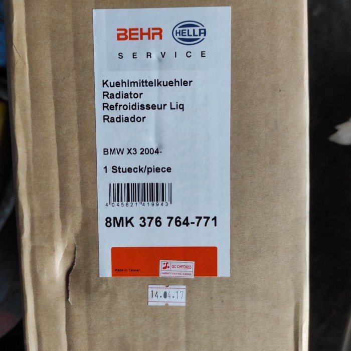 radiator bmw x3 e83 merk BEHR taiwan