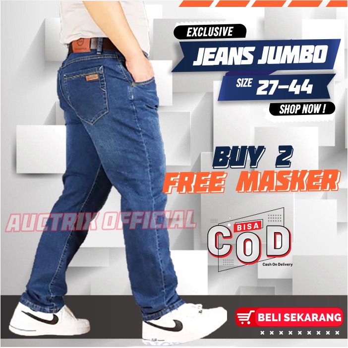 Celana Panjang Pria Jeans Big Size Jumbo Reguler Fit 27-44 Jens Laki laki Ukuran Besar Premium