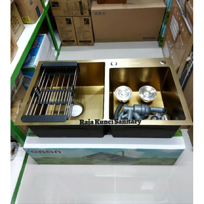 Kitchen Sink Onan Golden Hand 8245 Gold/Bak Cuci Piring 8245 Stainless GOLD