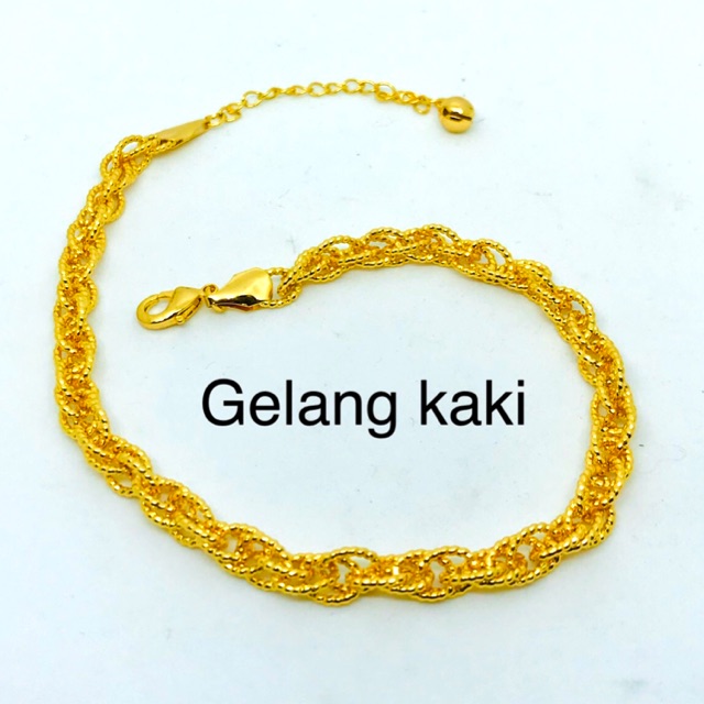 Gelang kaki wanita // gelang kaki // gelang kaki model tambang // gelang kaki lapis emas