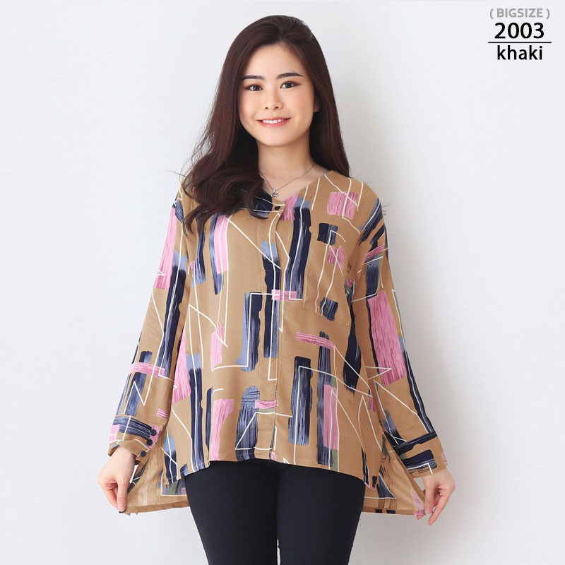 ARENA - V-Neck Bigsize Kemeja Wanita