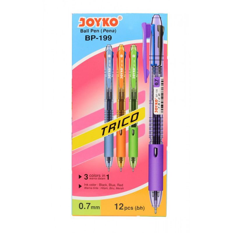 Pulpen Joyko 3-Warna BP-199 Trico