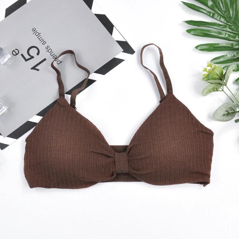 Bra Wanita dengan Model Lilit dan Kerah Deep-V Neck Bergaya Sexy untuk Olahraga / Yoga-bra-26 coffee