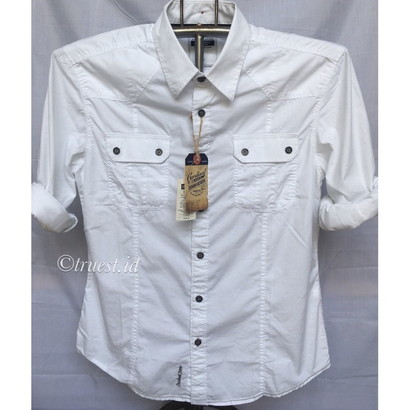 Kemeja Putih Casual Cardinal Lengan Panjang Original Slim Fit Kemeja Putih Katun Cardinal Shopee Indonesia