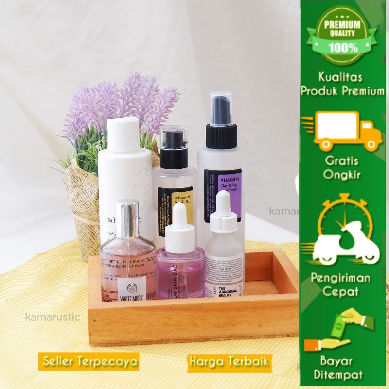 WOODEN STORAGE BOX / TATAKAN KAYU AESTHETIC / FRAME KAYU / KOTAK SKINCARE