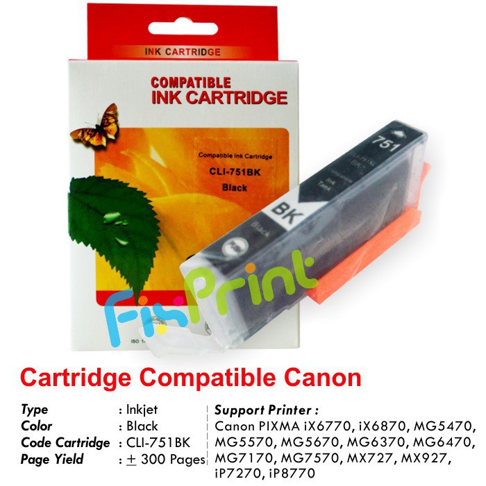 Cartridge Tinta Canon 750 751 PGI750 CLI751 Printer iX6770 iX6870 iP7270 Compatible Original Qualit