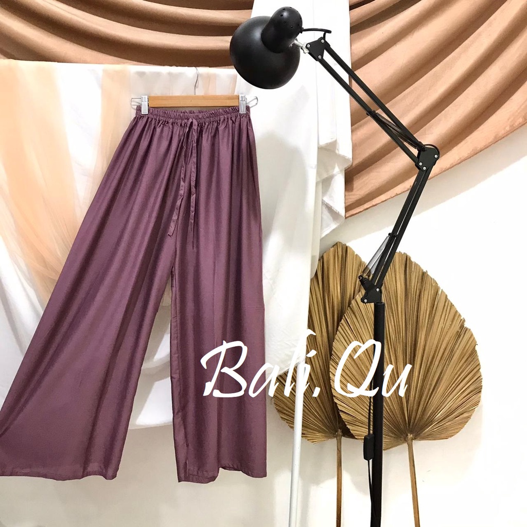 Celana Kulot Panjang Polos Jumbo Bali Qu-DUSTY GREY