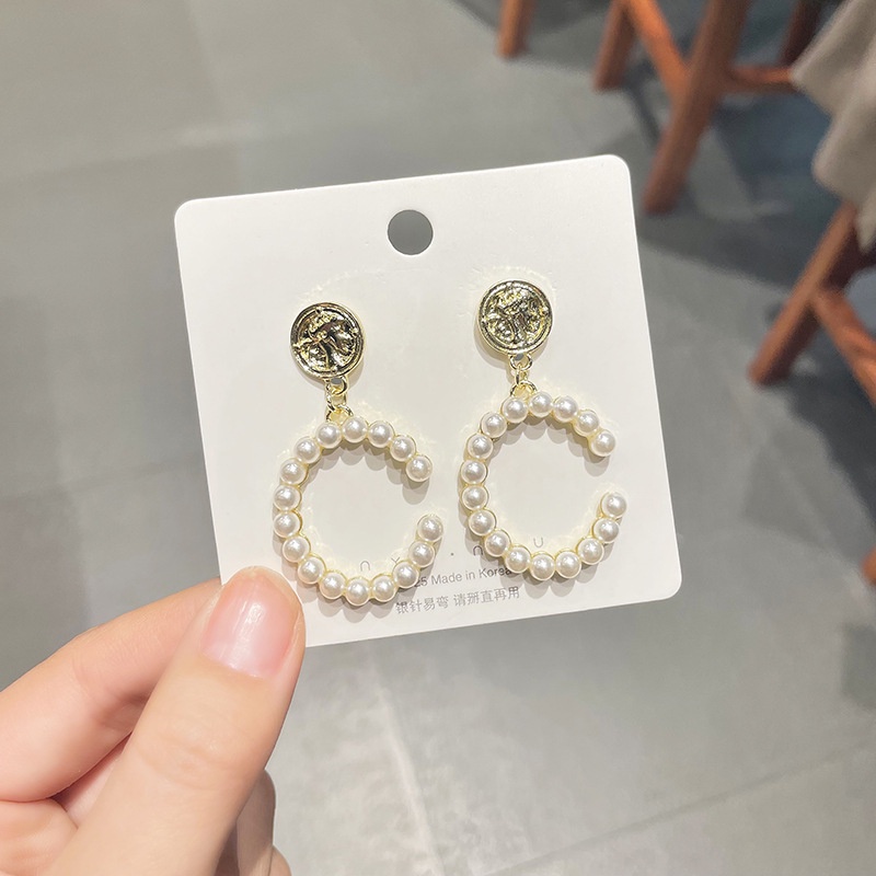 50pilihan Anting Mutiara Berkualitas Tinggi925 Anting Jarum Perak Zirkon High-End Niche Temperamen Anting