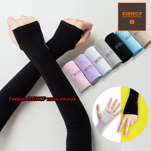 Manset Tangan Let's Slim Sun UV protection ice silk arm sleeves