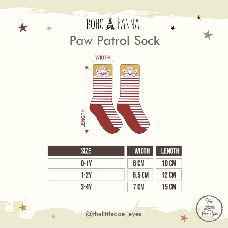 Bohopanna Paw Patrol Sock - Kaos kaki anak paw patrol