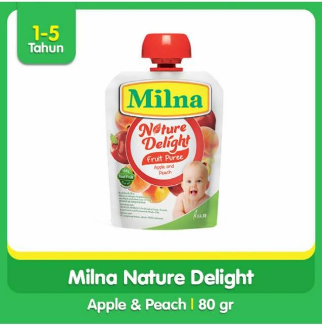 Milna Nature Delight Fruit Puree 80 gr/ Makanan bayi (6M+)