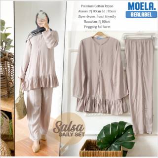 SALSA DAILY SET BAJU TIDUR PIYAMA KATUN  RAYON  POLOS  