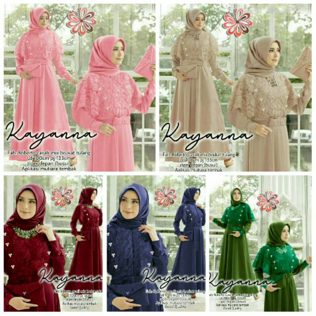 Maxi Maxy Dress Longdress Gamis Brukat Roberto Cavali Kayana / Kayanna