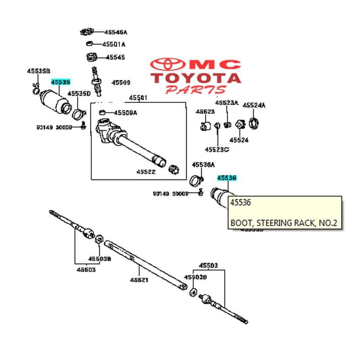 Karet Boot Stir Steering Rack Soluna Starlet 45535-10060