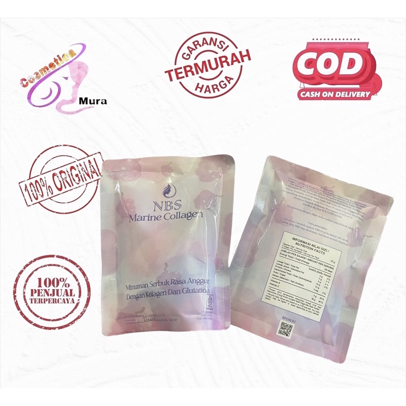 Nbs marine collagen minuman serbuk rasa anggur dengan kolagen dan glutation 30 gr