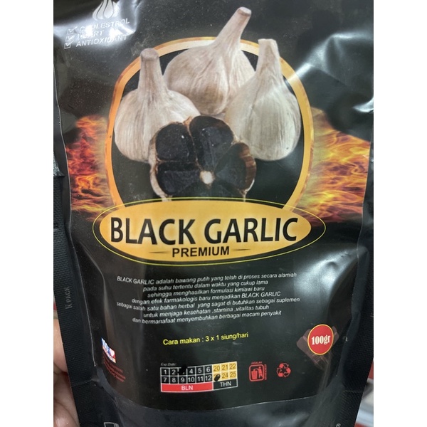 Black Garlic Premium 100gr - Suplemen Kesehatan Mencegah Kolesterol Hati dan  Sebagai Antioksidan