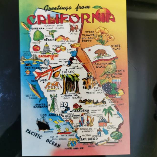 

Kartu pos peta California/california map postcard