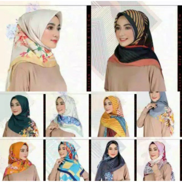 Jilbab Segiempat Motif POLYCOTTON katun jilbab Segi empat murah jogja grosir Segi4 Promo