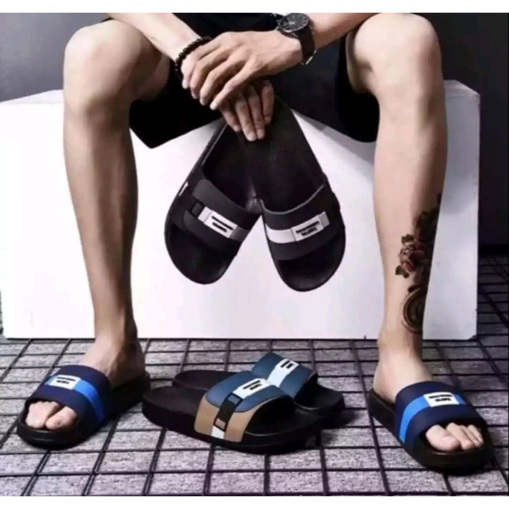 Sandal Slop Pria Dewasa Kualitas Premium Karet Timbul