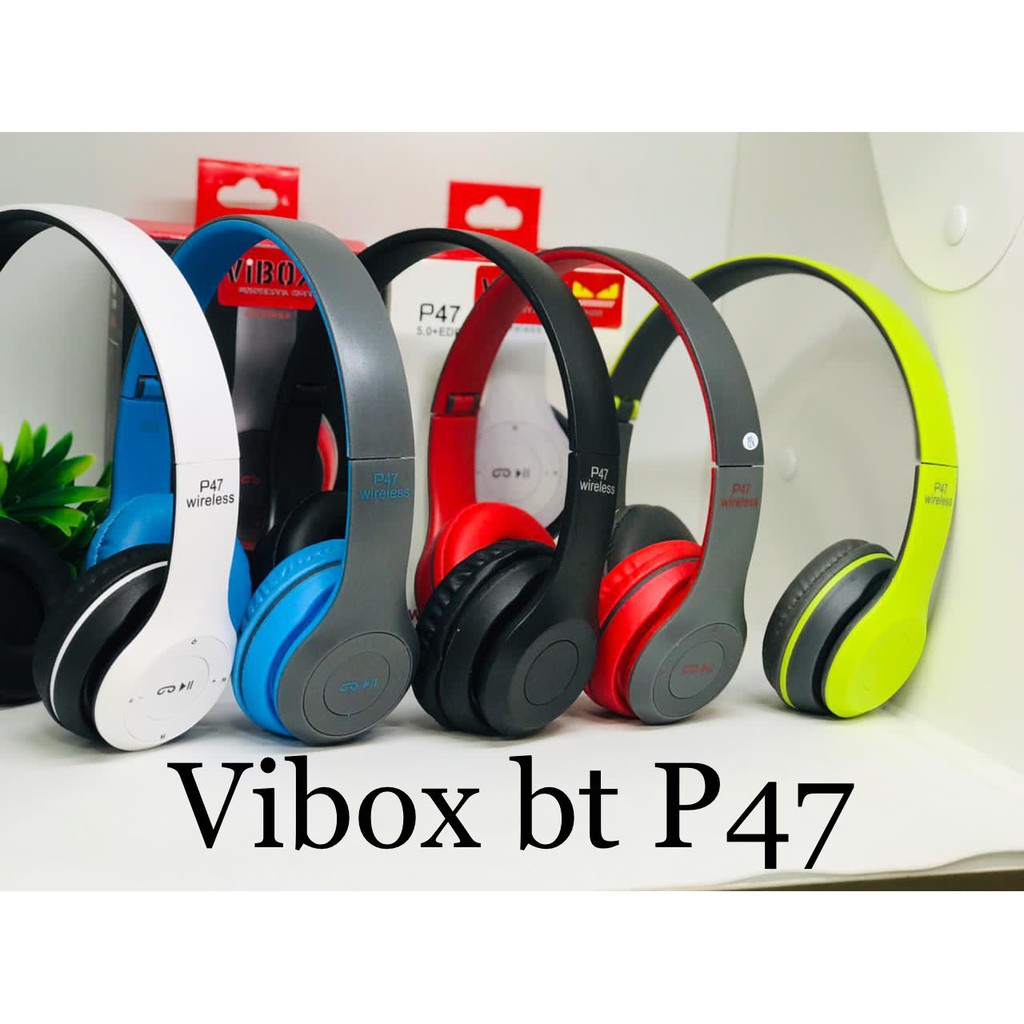 HEADPHONE HEADSET BANDO EARPHONE BLUETOOTH WIRELESS VIBOX P47 HEADSET BLUETOOTH