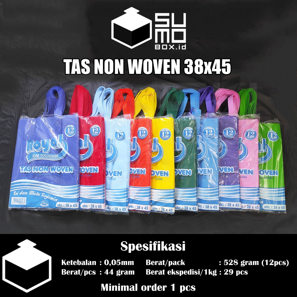 

Tas kain spunbond 38x45 cm aneka warna model kresek tas kain belanja non woven [ECERAN]