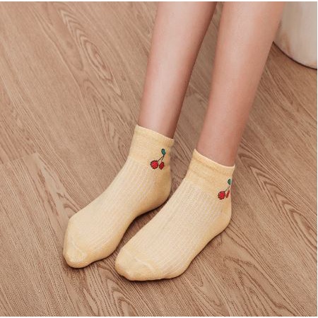 DF KK222 Kaos Kaki Motif Buah Cute Kaos kaki Pendek Socks Fruit Fashion Wanita Korea Import