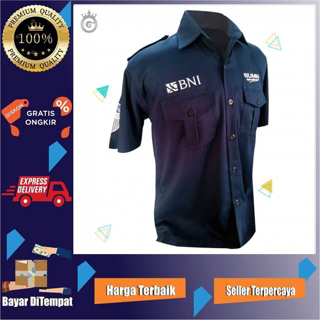 CUSTOM Baju Bank BNI 46 PDL PDH Lapangan Bengkel Karyawan Marketing CS BNI Life Insurance Sekuritas