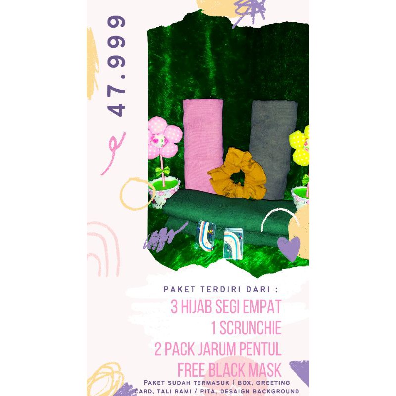 

Hamper Hijab / hijab segiempat / kado murah